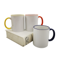Mango de color más vendido Café de cerámica Stoneware 11oz en blanco de sublimación Tazas para la venta